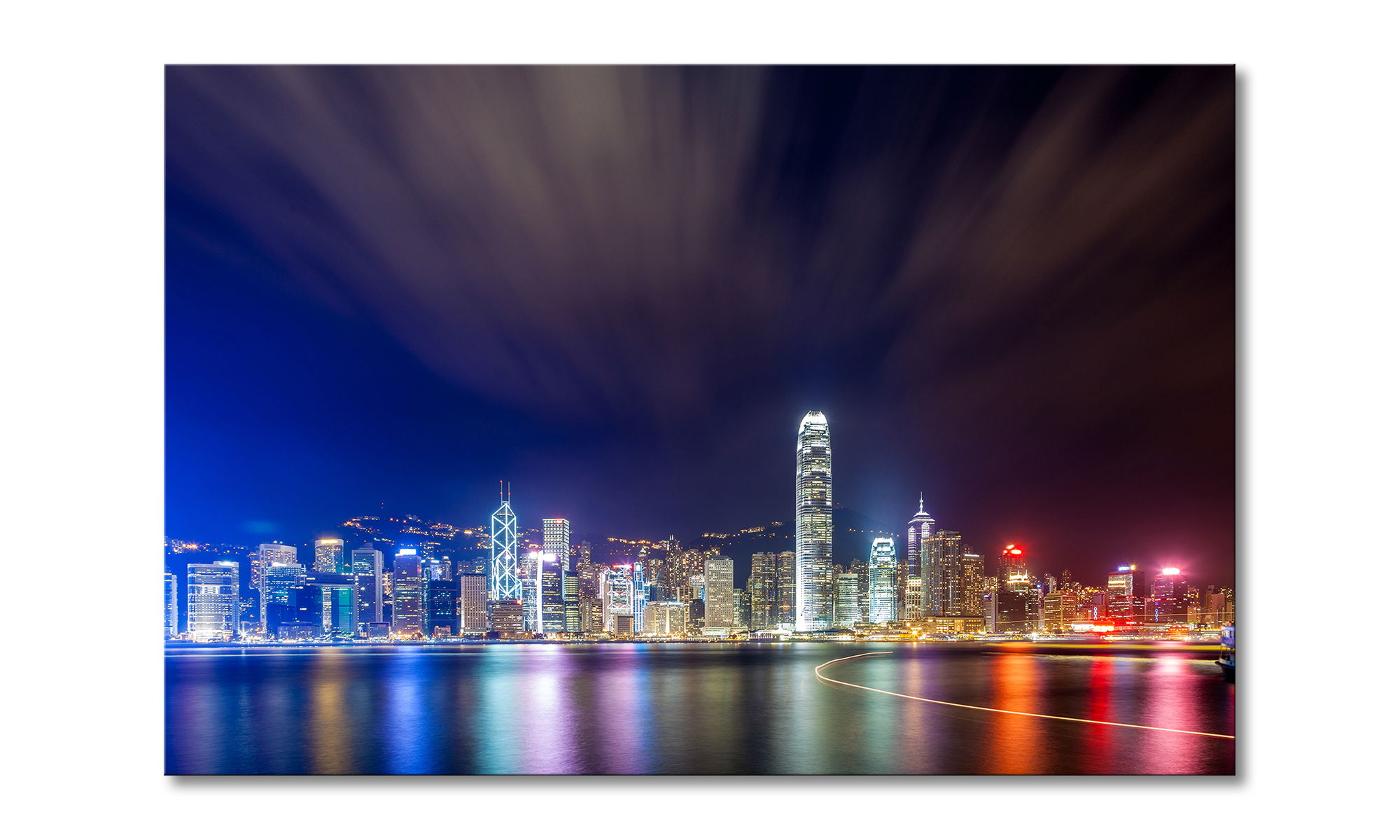 Das Leinwandbild "Hongkong at Night"  - 60x40cm