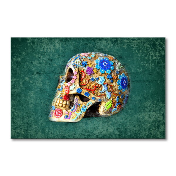 Das Leinwandbild Colorful Skull - Kult und Kultur